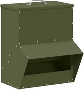 vidaXL Csirke etető Olajzöld 20 x 25 x 35 cm Hidegen Hengerelt Acél