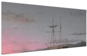 Kép - Fitz Henry Lane, Lumber Schooners at Evening on Penobscot Bay, reprodukciók (120x50 cm)