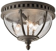 Kichler - Kültéri mennyezeti lámpa HALLERON 3xE14/40W/230V IP44 antracit