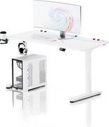 Elektromos RGB gamingasztal tartókkal, fehér, 140 cm: Diablo X-Forge 1400