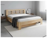 Franciaágy tömör fából tárolóhellyel ANGELA 180x200 cm bükk