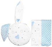 Babakocsi szett fülekkel, I love Boy, Baby Nellys, kék/fehér