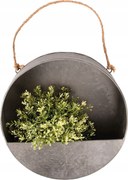 Fali virágtartó, kerek, modern, horganyzott acélból, virágcserép, kaspó 30 cm