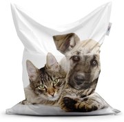 Classic babzsák cica és kölyökkutya - gyerek, bézs / fehér