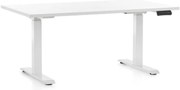 Állítható magasságú asztal OfficeTech C, 140 x 80 cm, fehér alap, fehér