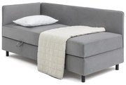 Szürke kárpitozott ágyneműtartós egyszemélyes ágy matraccal 120x200 cm Avela – Bonami Selection