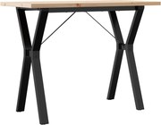 vidaXL tömör fenyőfa és acél étkezőasztal Y-vázzal 100x50x75,5 cm