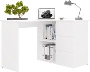 Aldabra NICEA íróasztal 120x48.5x75 cm, jobbos, fehér