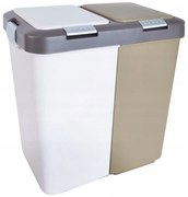 Fehér-bézs műanyag szelektív szemetes 2x20 l Duo Dust – Orion