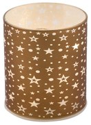 LED Üveg mécses átvilágítós csillagos arany 9x10 cm