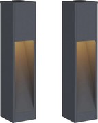 vidaXL Napelemes LED Útjelző Lámpa 2 pcs Antracit