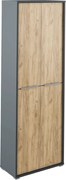 Magas szekrény polcokkal, grafit/tölgyfa artisan, RIOMA NEW TYP 05