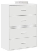 2 db fehér szerelt fa szekrény 2 fiókkal 60 x 31 x 40 cm