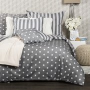 4Home Pamut ágyneműhuzat Stars szürke, 220 x 200 cm, 2 db 70 x 90 cm