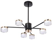 LED Csillár rúdon 6xLED/6W/230V 3000-6500K átm. 59 cm arany/fekete