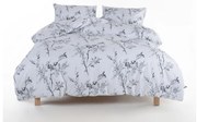 Fehér-szürke kétszemélyes-hosszabbított renforcé pamut ágyneműhuzat 240x220 cm White Floral – Mila Home Luxury