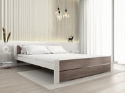 IKAROS DOUBLE ágy 160 x 200 cm, fehér/trüffel tölgy Ágyrács: Lamellás ágyrács, Matrac: Matrac nélkül