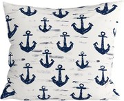 Pamut párnahuzat NAVYSTA POLY 45x45 cm, kék-fehér
