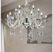 Ideal Lux -Kristály csillár láncon COLOSSAL 15xE14/40W/230V átm. 95 cm krémes