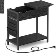 Oldal asztal - elektromos hálózati és USB csatlakozással - fekete