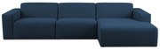Sötétkék buklé sarokkanapé (jobb oldali) Roxy – Scandic
