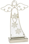 Üveg angyal karácsonyi dekoráció, 30 cm