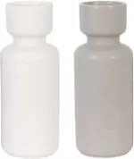 Kerámia váza terrakotta 9x24 cm fehér szürke