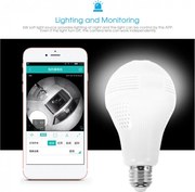 360 fokos WiFi LED Panoráma Kamera Izzó E27 foglalattal Villanykörte