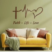 Faith, Life, Love - Keresztény falmatrica