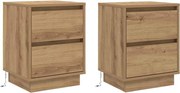 vidaXL Éjjeliszekrény 2 pcs Artisan tölgy 39 x 34,5 x 50 cm Faanyag
