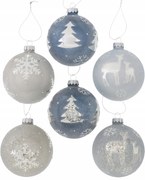 boltze "Nevis" kék-szürke 6 db-os szett 8 cm