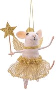 Textil kézzel készített karácsonyfadísz 12 cm Fairy Mouse – Sass &amp; Belle