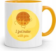 Sárga Bögre Lányoknak És Feel Butter With You fényképes nyomtatással