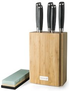 G21 Gourmet Damascus késkészlet bambusz blokkban 5 db + élezőkő