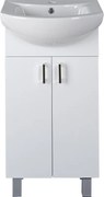 VivaStyle EKONOMIK 45 lábon álló 2 ajtós fürdőszoba bútor Sanovit ZENON 6045 mosdóval 45 x 40 cm