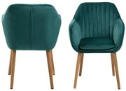 Emilia Karfás Étkezőszék Üvegzöld-Tölgy