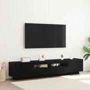 TV állvány LED világítással - Fekete tölgy, 200x35x40 cm, műszakilag megmunkált fa