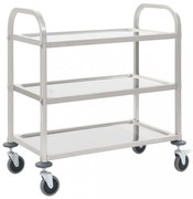 3 szintes rozsdamentes acél zsúrkocsi 96,5 x 55 x 90 cm