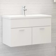 fehér szerelt fa mosdószekrény beépített mosdókagylóval