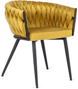 Elegáns Bársony Étkezőszék Mustár Színben. EMPOLI