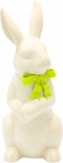 Kerámia álló nyuszi fehér, lime masnival 21 cm