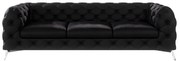 Fekete bársony kanapé 243 cm Chelsea – Ropez