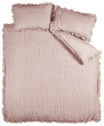 Rózsaszín kétszemélyes-hosszabbított krepp ágyneműhuzat 230x220 cm Seersucker Frill – Catherine Lansfield
