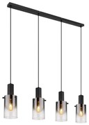 Globo 15907-4H - Csillár zsinóron FLORENTINA 4xE27/40W/230V fekete