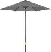 Outsunny 196 cm-es, hatágú ernyő erkélyre, strandernyő, szélálló, stabil piaci ernyő, forgatóernyő, napvédő a strandra, erkélyre és kertbe, Sötétszürk