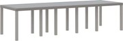 vidaXL Kerti Asztal Világosszürke 300 x 100 x 73 cm polirattan