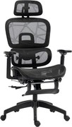 HOMCOM Ergonomikus irodai szék, hálós szövettel, állítható 3D, karfákkal és fejtámlával, fekete