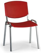 Design konferencia szék - króm lábak, piros