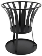 Hordozható fa tűzrakóhely rostéllyal fekete