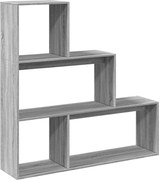 vidaXL 3 szintes szürke sonoma fa elválasztó könyvespolc 123x29x123 cm